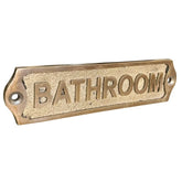 Buy a beautiful engraved brass bathroom door sign featuring an antique finish. Durable and stylish, perfect for any home.